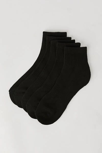 Boys Solid Quarter Socks (5 Pack)