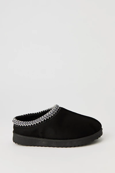 Kids Faux Suede Embroidered Slipper Booties