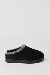 Kids Faux Suede Embroidered Slippers