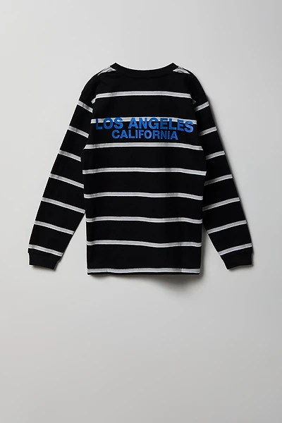 Boys Graphic Striped Long Sleeve T-Shirt