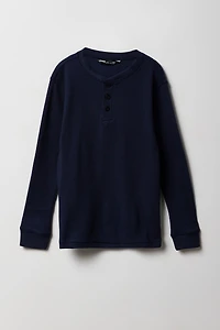 Boys Thermal Knit Henley Top