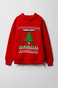 Kids Minecraft Christmas Fleece Hoodie