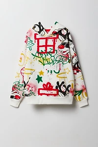 Kids Christmas Printed Fleece Hoodie