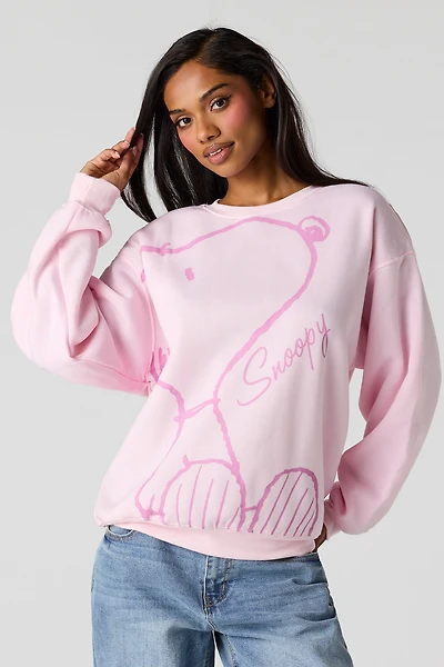 Snoopy Graphic Fleece Sweatshirt