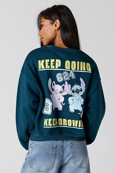 Stitch & Angel Graphic Fleece Sweatshirt