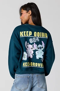 Stitch & Angel Graphic Fleece Sweatshirt