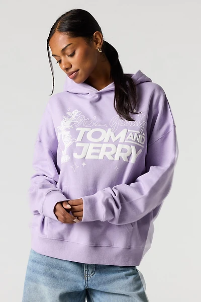 Tom & Jerry Puff Print Fleece Hoodie
