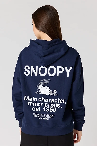 Snoopy HD Print Fleece Hoodie