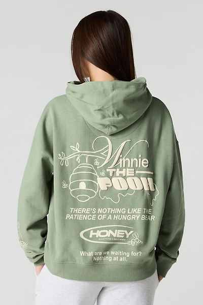 Winnie Puffed Print Fleece Hoodie
