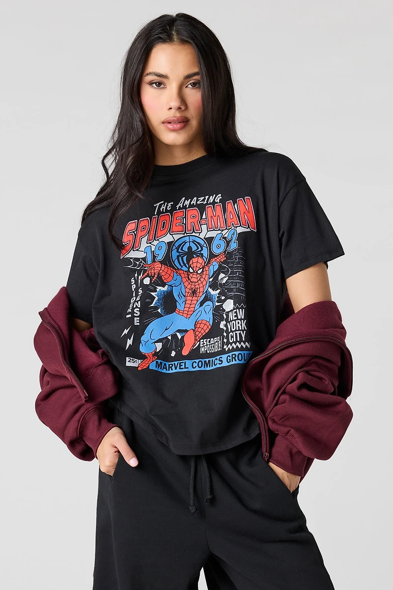 T-shirt de coupe garçonne à imprimé The Amazing Spider-Man