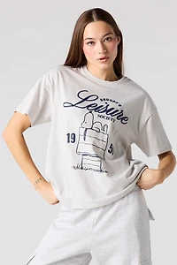 Snoopy Puff Print Boyfriend T-Shirt
