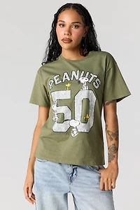 T-shirt de coupe garçonne à imprimé Peanuts Snoopy