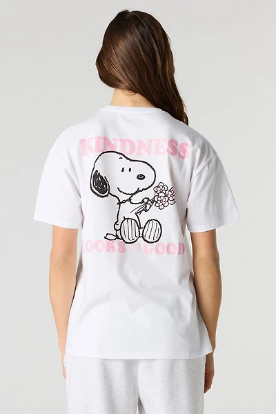 T-shirt de coupe garçonne à imprimé Snoopy