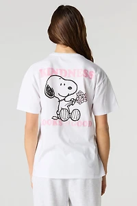 T-shirt de coupe garçonne à imprimé Snoopy