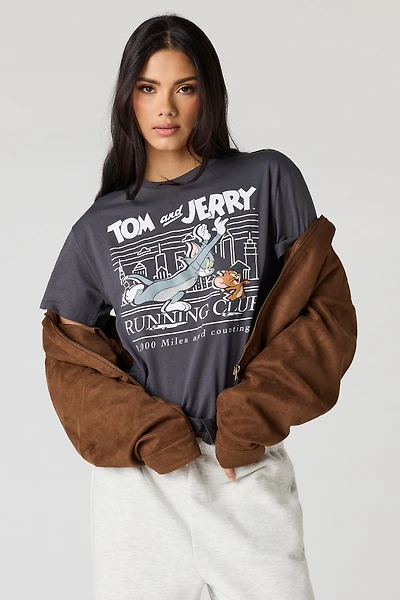 Tom and Jerry HD Print Boyfriend T-Shirt