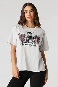 T-shirt de coupe garçonne à imprimé Wednesday