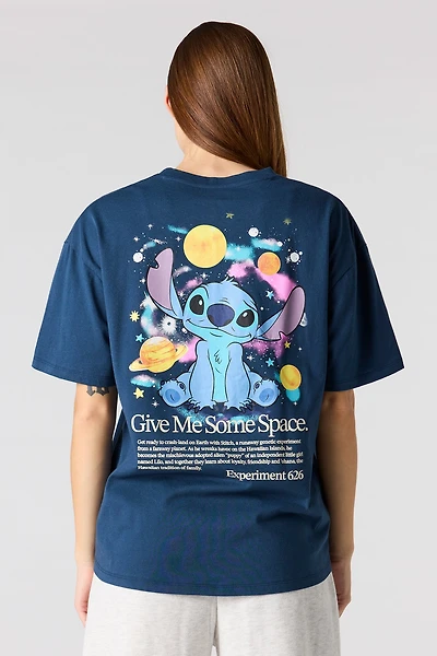 Stitch Space HD Print Boyfriend T-Shirt