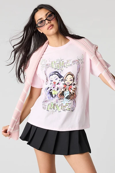 T-shirt de coupe garçonne à imprimé Bratz