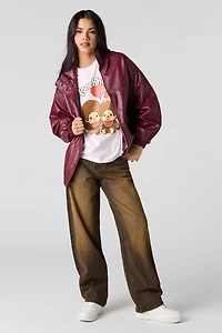 T-shirt de coupe garçonne à imprimé Monchhichi