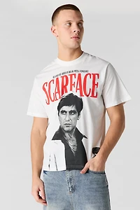 T-shirt en coton épais de luxe à imprimé Scarface