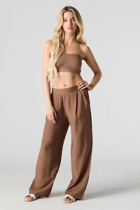 Pantalon plissé à jambe large