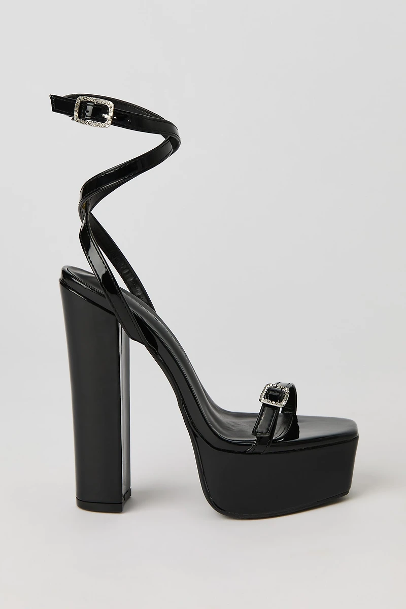 Chausseures à talon plateforme et lanière