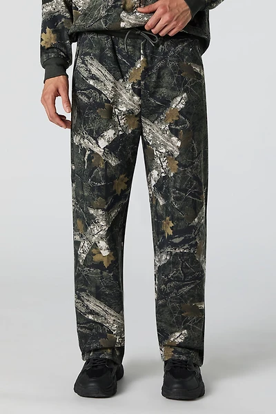 Pantalon en molleton à imprimé camouflage