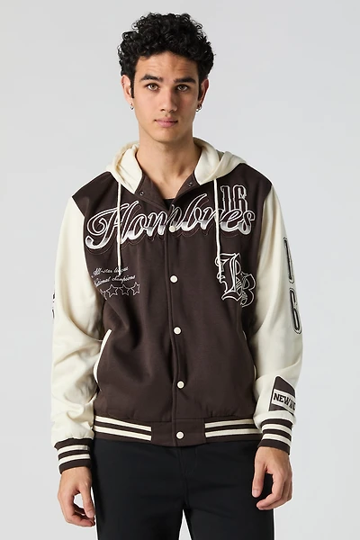 Blouson collégien à broderie en chenille Hombres