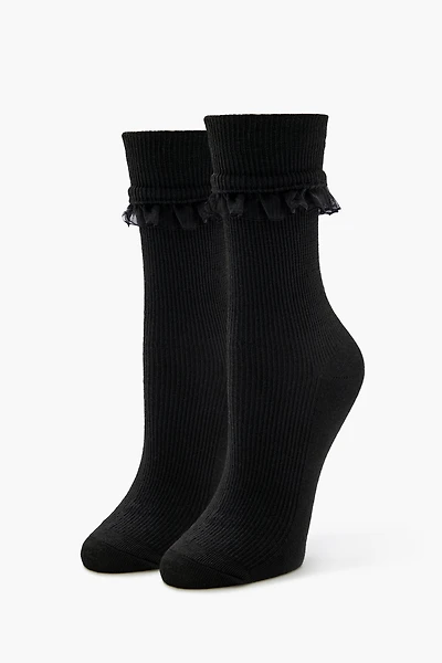Socquettes en tricot côtelé