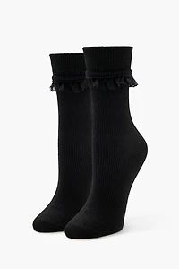Socquettes en tricot côtelé