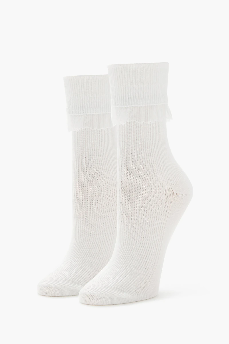 Socquettes en tricot côtelé