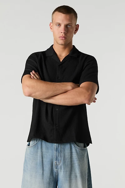 Textured Button-Up Top