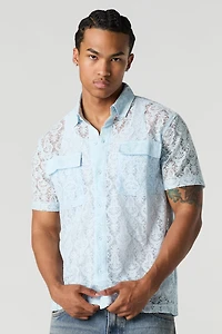 Lace Button-Up Top