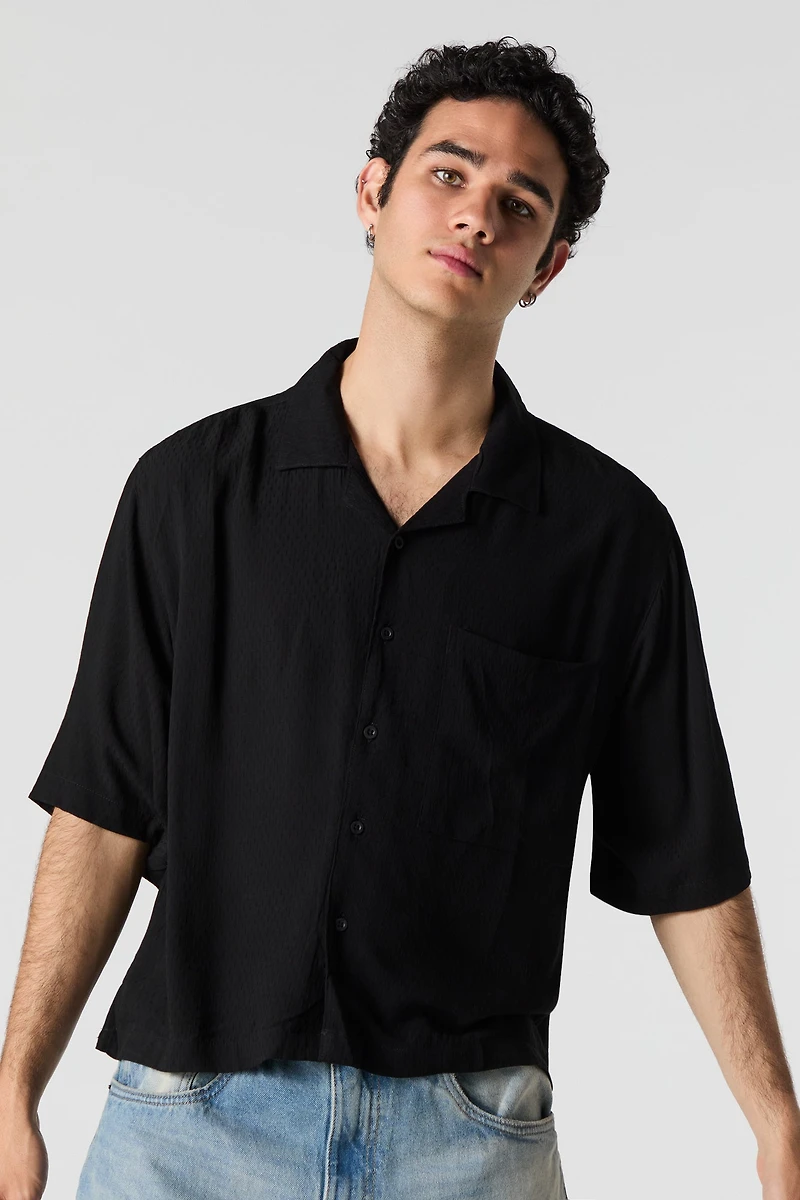 Haut carré texturé boutonné