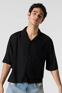 Haut carré texturé boutonné
