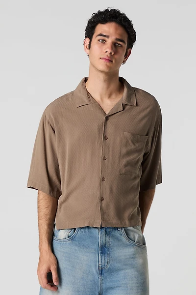 Haut carré texturé boutonné