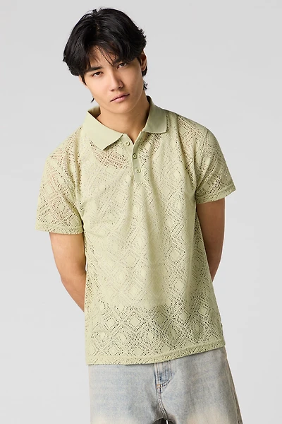 Crochet Short Sleeve Polo