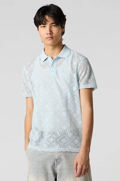 Crochet Short Sleeve Polo