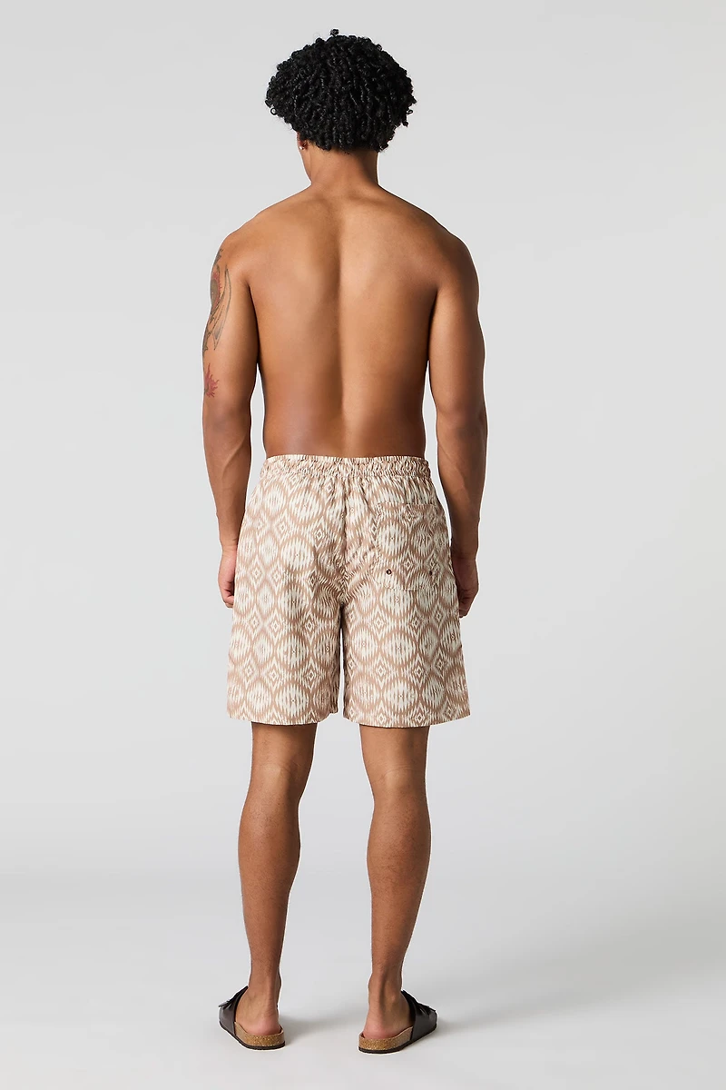 Short de bain à imprimé aztèque
