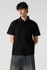 Haut boutonné texturé