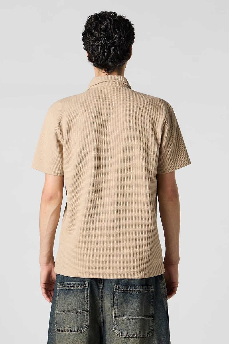 Textured Button-Up Top