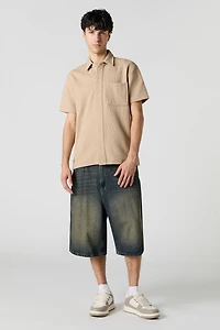 Textured Button-Up Top