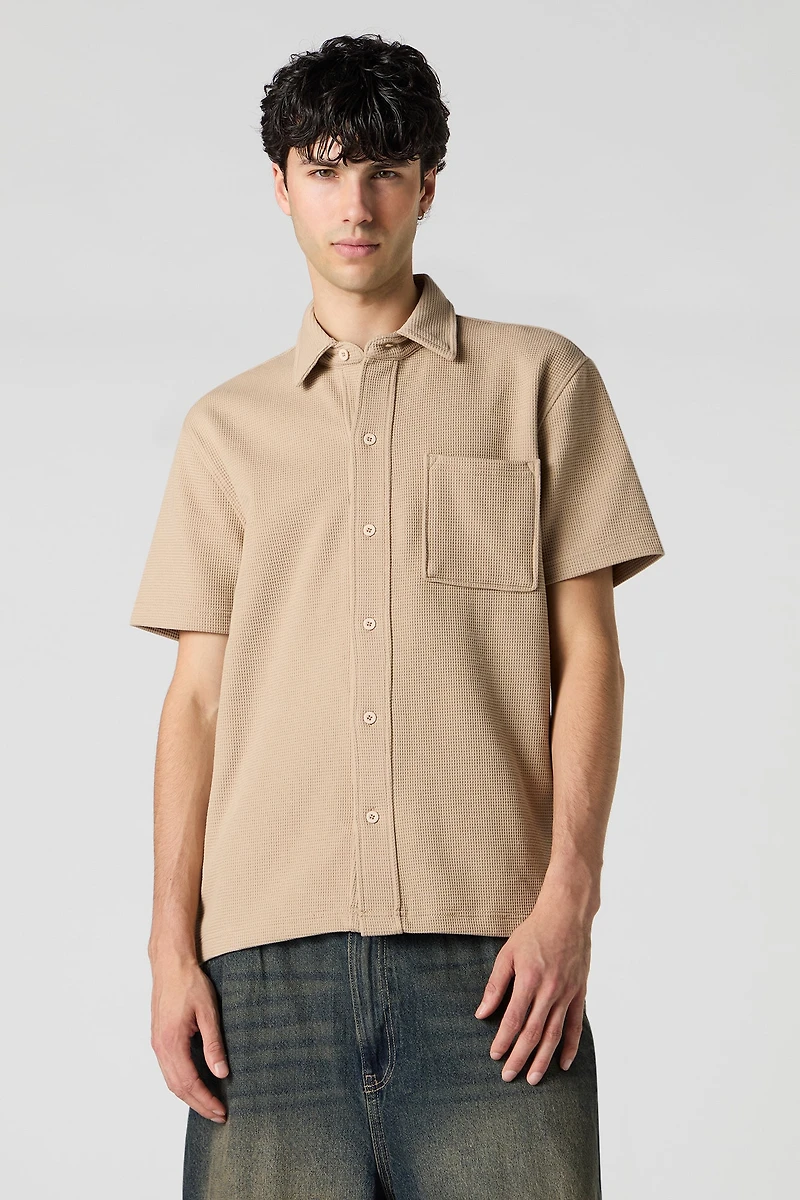 Textured Button-Up Top
