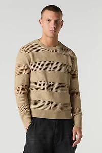 Striped Open Knit Sweater