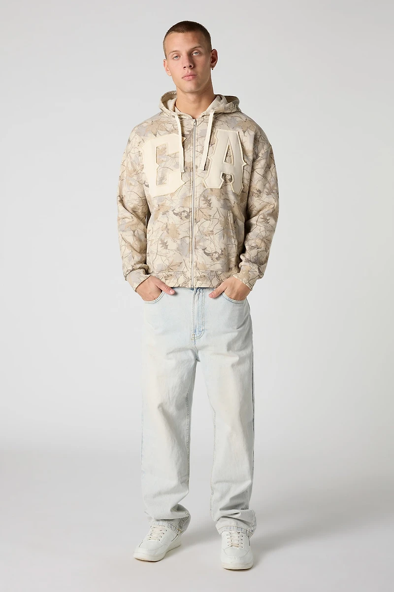 CA Patch Camo Zip-Up Hoodie