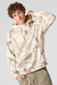 Haut à capuchon en molleton avec motif camouflage