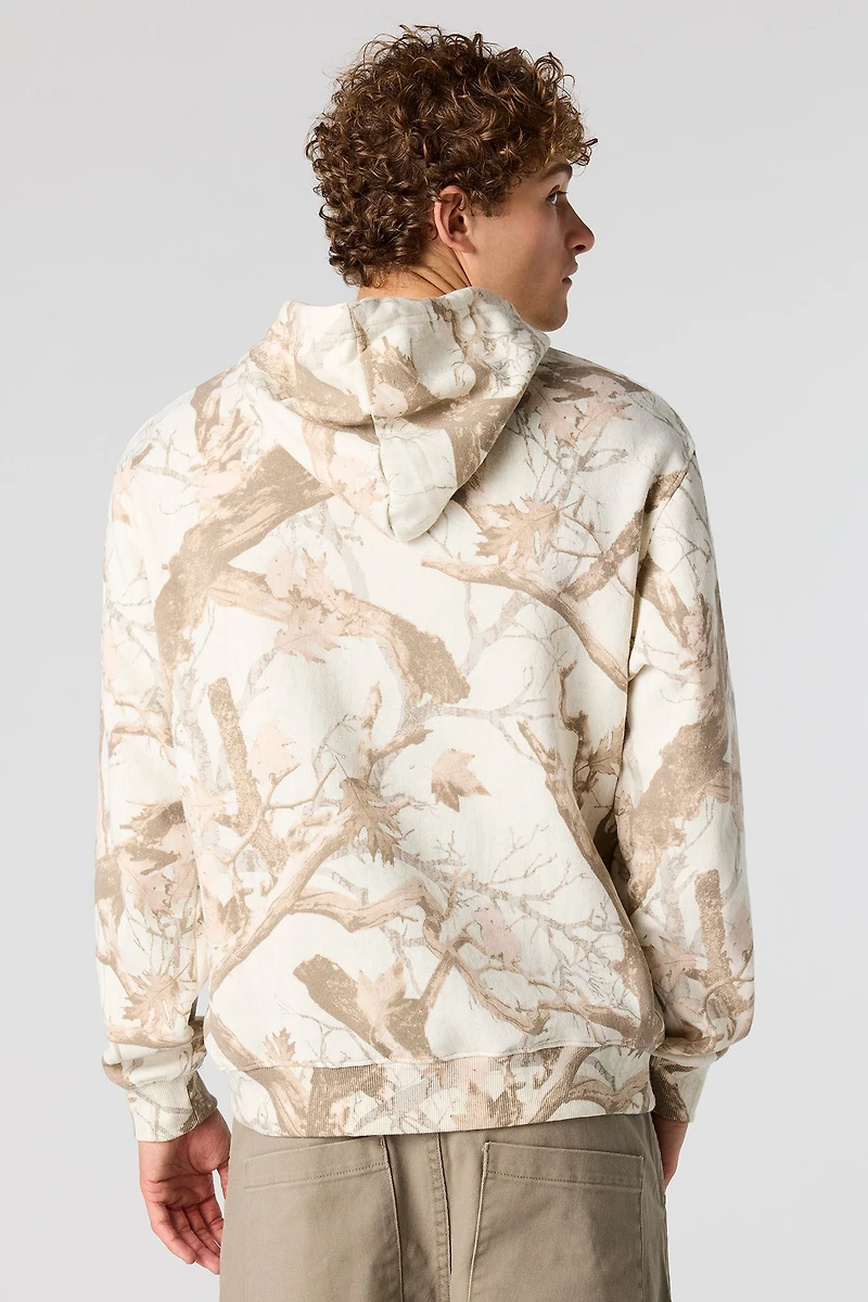 Haut à capuchon en molleton avec motif camouflage