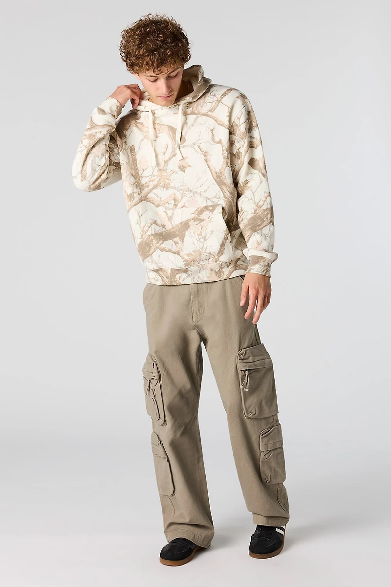Haut à capuchon en molleton avec motif camouflage
