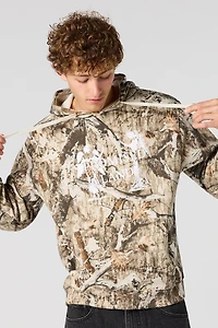 Haut à capuchon en molleton imprimé Promised Land avec motif camouflage