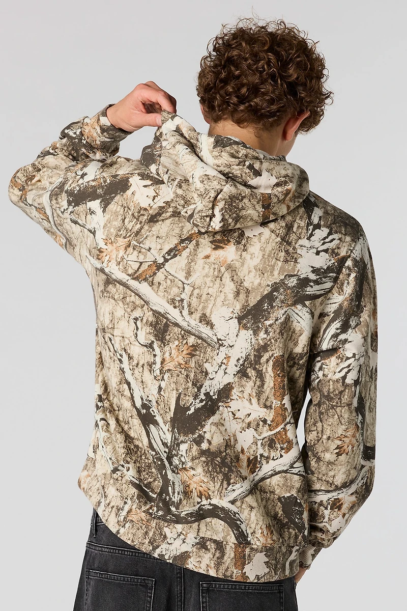 Haut à capuchon en molleton imprimé Promised Land avec motif camouflage